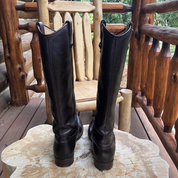 Frye Melissa Button Tall Leather Boots Brown 6.5 B - Picture 3 of 8